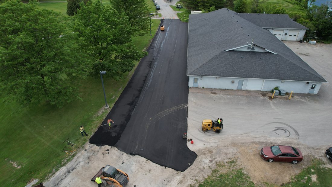 Aerial progress view of Deer Creek site work